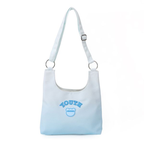 

designer bag canvas underarm bag with gradient candy and alphabet embroidery 30cm