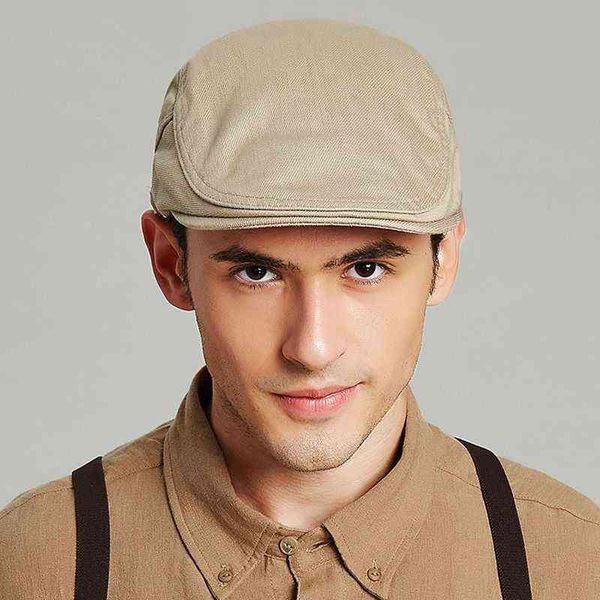 

2022 spring and summer cotton back wear climbing hat for lady big head man newspaper boys hat plus size beret 5558cm 5961cm j220722, Blue;gray