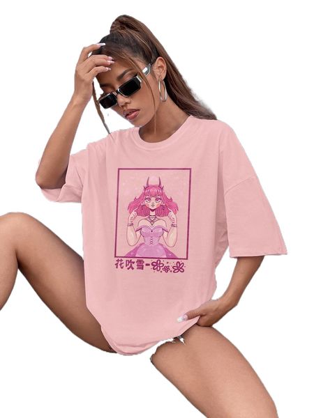 

x stayhella figure and letter graphic drop shoulder tee e6pv#, White