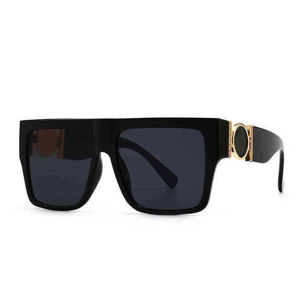 

912 modern flat one-piece trend sunglass ins style singer star same color sunglass female, White;black
