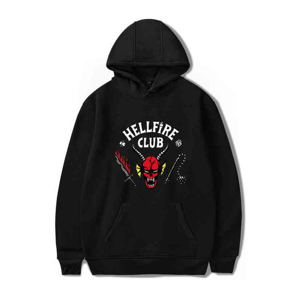 

2022 new strange things season hoodie story 4 hooded loose sweater, Black