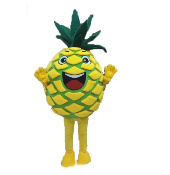 Costume della mascotte dell'ananas Vestito da festa di fantasia di Natale di Halloween Costume da personaggio dei cartoni animati di frutta Abbigliamento a tema di festa di carattere di carnevale