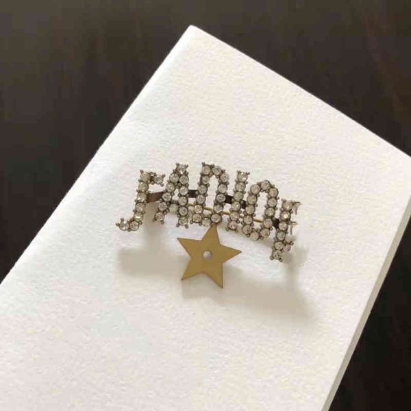 

2022 factory wholesale new di home star letters full diamond brooch women's advanced clothing accessories pin, Gray