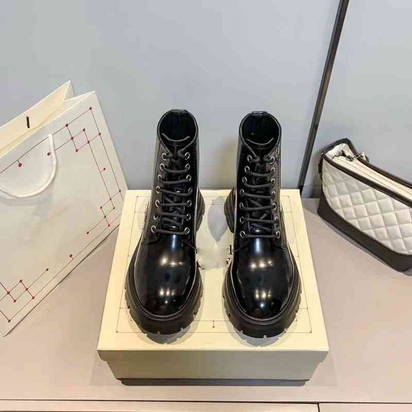 

soled boots thick m martin boots women's high lace up short naza same xnrn, Black