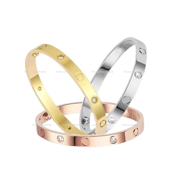 

love bracelet bangles women men 4cz titanium steel screw screwdriver bracelets gold silver rose nail diamond bracelet jewelry with velvet ba, Black