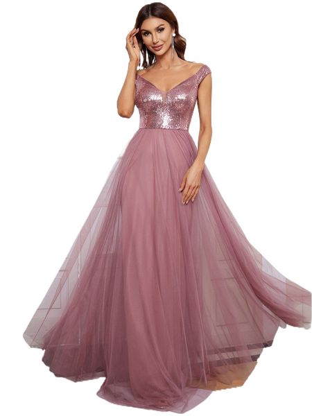 

ever-pretty sequin bodice mesh maxi formal dress o7nx#, Black;gray