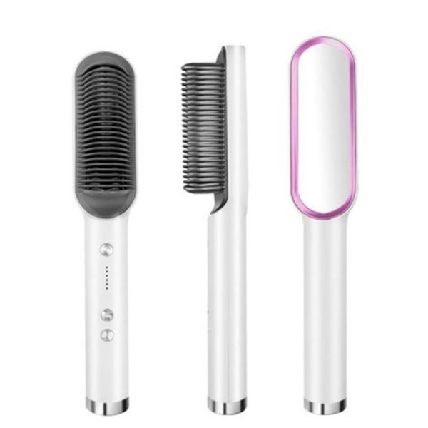 

electric splint hair straighteners comb hair styling straight curling dual-purpose bangs iron229k205x306p, Black