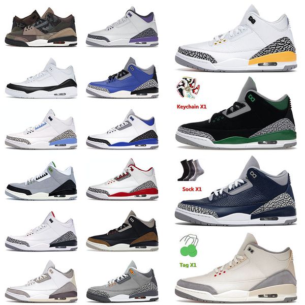 

2022 mens basketball shoes 3 3s iii laser orange pine green georgetown muslin knicks rivals unc sports trainers sneakers 36-47
