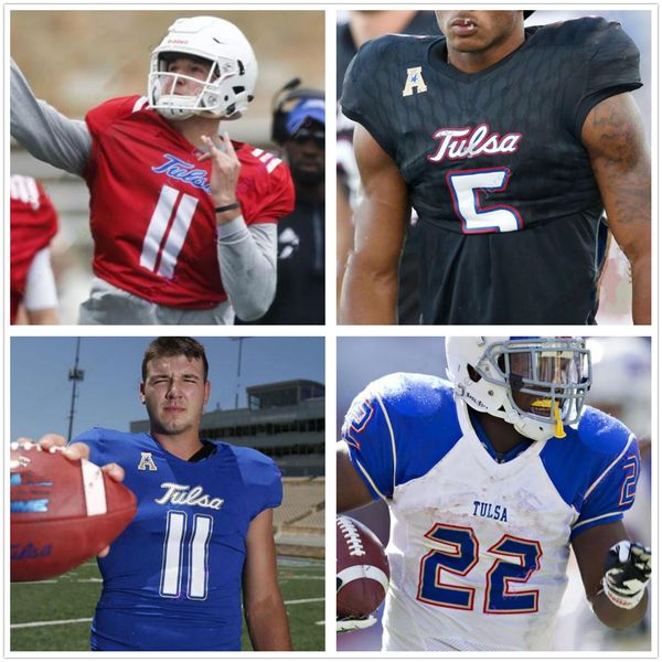 

tulsa golden hurricane football jersey ncaa college 8 deneric prince 21 t.k. wilkerson zaven collins jerry ostroski zach smith shamari brook, Black