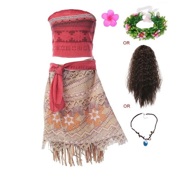 Vogueon Moana Aventure Roupet Girls Summer Vaiana Fancy Dress Up Roupas Faculdade Festa de Aniversário Princess Princess Costume 220620