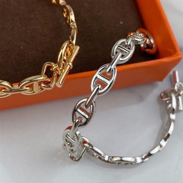 

brand for women letter round h lock jewelry s925 silver bangle france quality fashion superior quality luxurious bracelet291w, Black