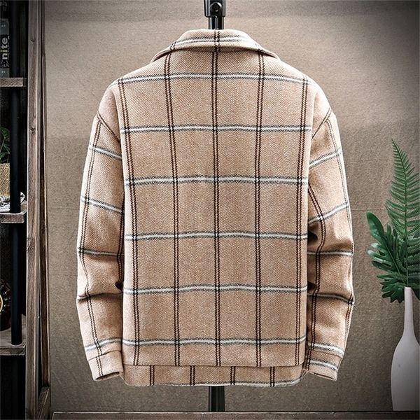 SingleRoad Mens Winter Warm Jacket Uomo Cappotto imbottito in cotone coreano Plaid Streetwear Giacche Casual Khaki Parka Jacket For Men 201210