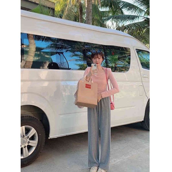 

women's pants & capris same style of online celebrities[half grey pants]also want to wear small gray one day casual floor 5ewr, Black;white