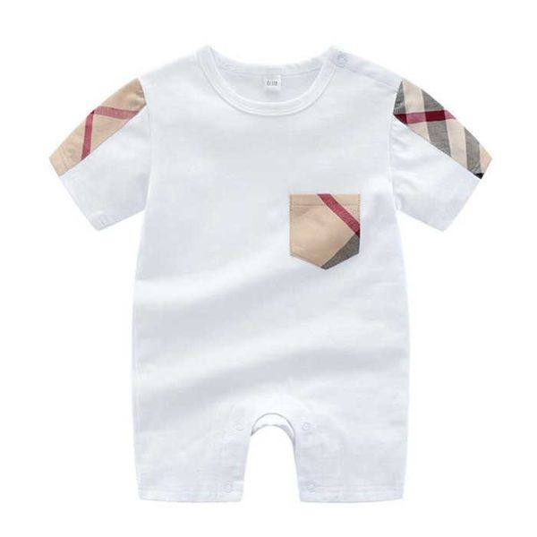 

fashion summer baby bodysuit girls rompers design kids short sleeve jumpsuits infant girls cotton romper boy clothing, Blue
