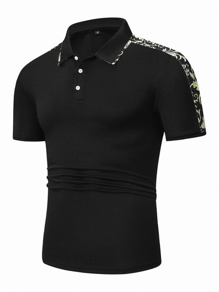 

men baroque print polo shirt q2pg#, White;black