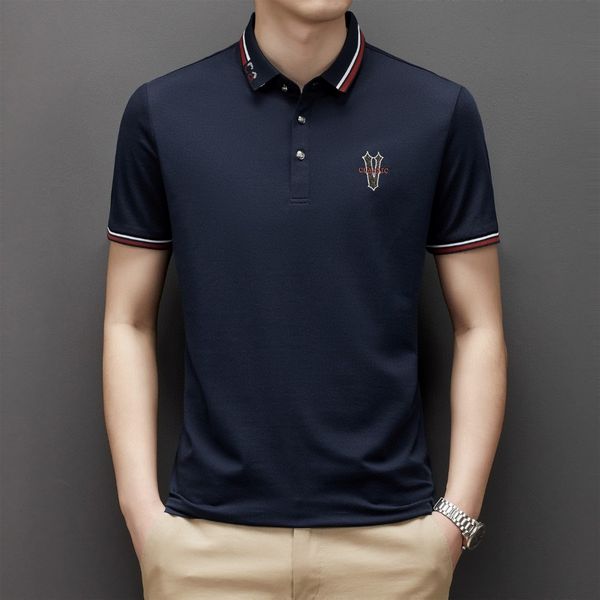 

2022 new men's polos short sleeve asian size m-4xl li82308, White;black