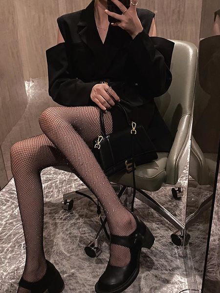 

hosiery socks & women stockings tights rhinestone mesh fishnet pantyhose plus size bling female meias collant femme, Black;white