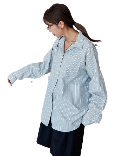 

dazy striped patched pocket drop shoulder blouse u5xk#, White