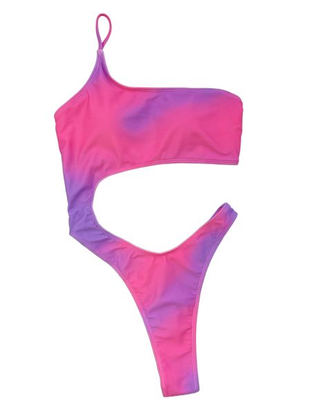 

ombre cut-out one piece swimsuit i7ik#, White;black