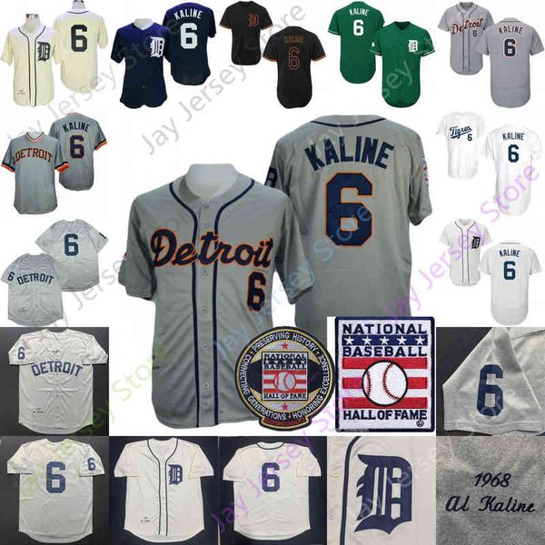 

al kaline jersey 1968 cream cooperstown grey hall of fame patch green white fans player black fashion all stitched size s-3xl