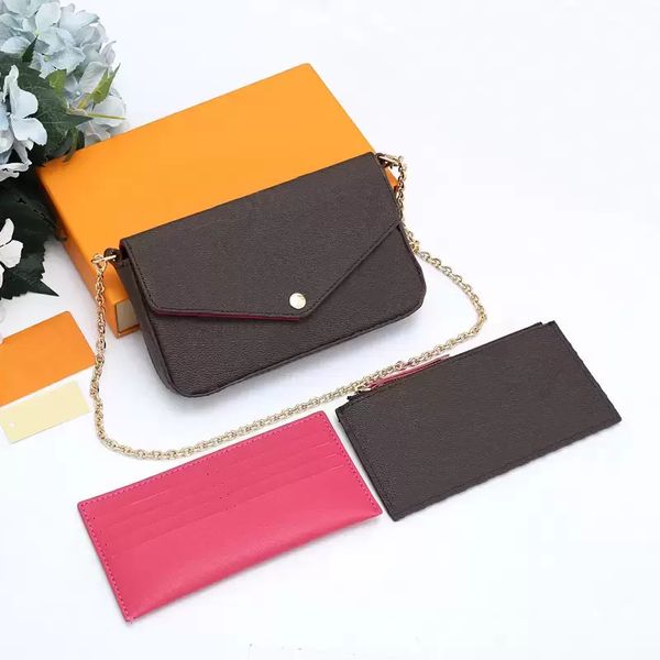 

luxury sell well multi felicie pochette women chain bags wallet messenger leather handbags shoulder flower purse crossbody bag