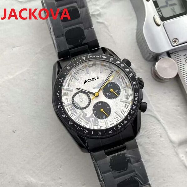 Top Brand Business Switzerland Highnd Mens relógios Stopwatch 43mm Calendário Seis STICHES funcionam quartzo de alta qualidade três olhos Design Wristwatch Analog Clock Gifts