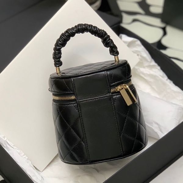 

10a mirror quality sheepskin diamond lattice mini bucket bag designer women handbags luxuries designers barrel shaped handbag with box c060