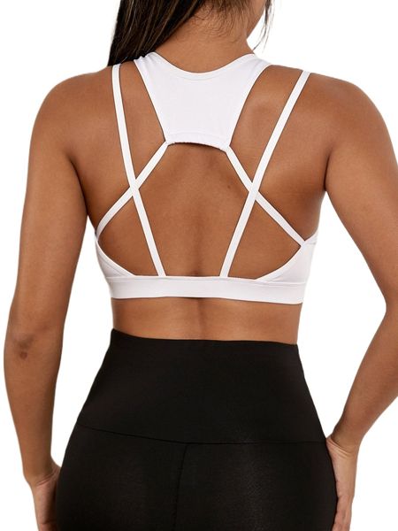 

crisscross backless sports bra v756#, Gray