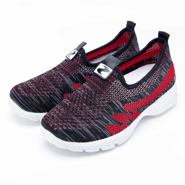 

women's shoes summer mesh flying woven sneakers breathable slip-on middle-aged and elderly mother net shoes old beijing cloth shoe, Black