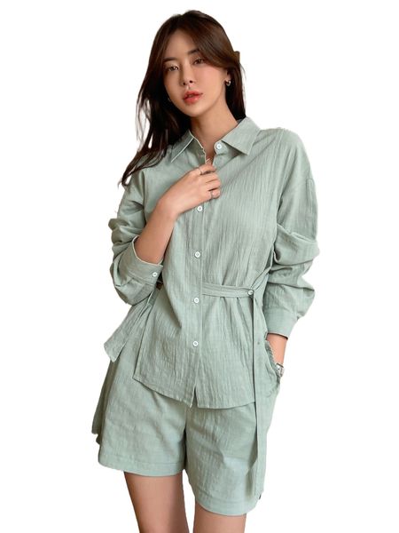 

dazy split side drop shoulder blouse & shorts q3dk#, White