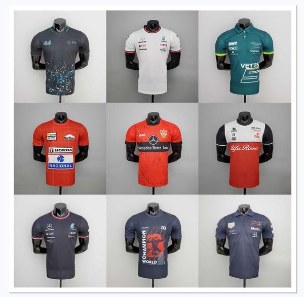 

aston martin polo 2022 e-sports version mercedes amg petronas f1 lewis hamilton special edition 100 grand prix wins t-shirt all teams fi shi, Black;gray