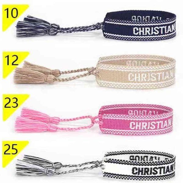 

brand bracelets fashion chains women men embroidered handmade woven signature tassel bangle adjustable friendship bangles holiday beach luxu, Golden;silver