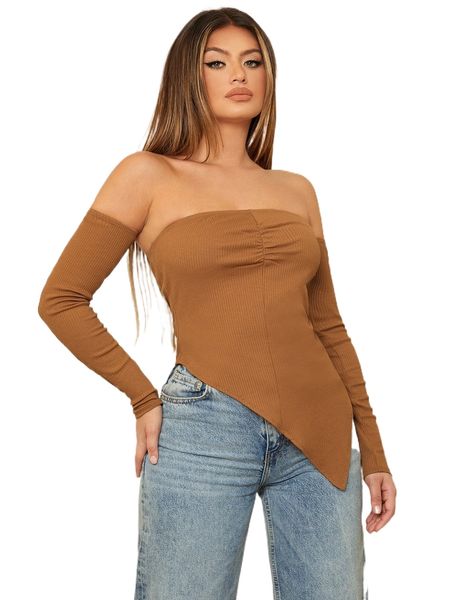 

sxy ruched hem hanky hem with armhole sleeve 36cd#, White