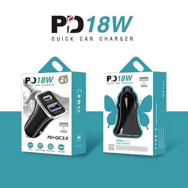 Carregador de carro tipo C USB qc3.0 para telefone 12 11 Pro Max Mini Xiaomi Huawei Sams Moible carregadores PD baratos