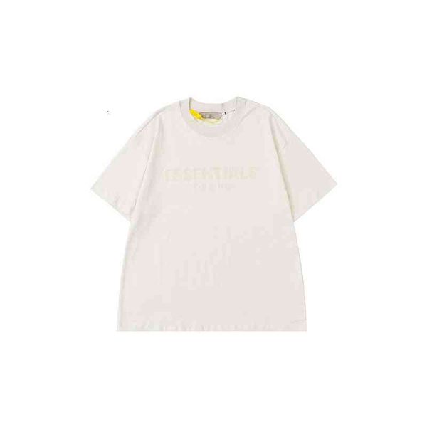 

50% discount essentials thread fog 2022 double exhibition limited letter short sleeve t-shirt factory sales, White;black