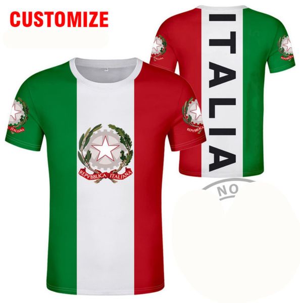

italy t shirt diy custom made name number ita t-shirt nation flag it italian country italia college print text clothes 220607, Black