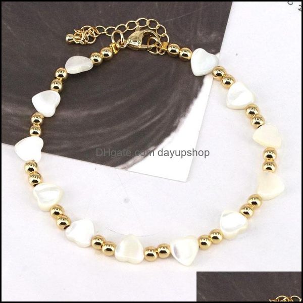 

charm bracelets 5pcs white star / heart shell beads bracelet rainbow bead dhcaj, Golden;silver