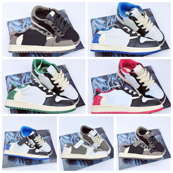 

2022 kids 1s low basketball shoes tennis athletic sneakers outdoor eur 24-35, Black