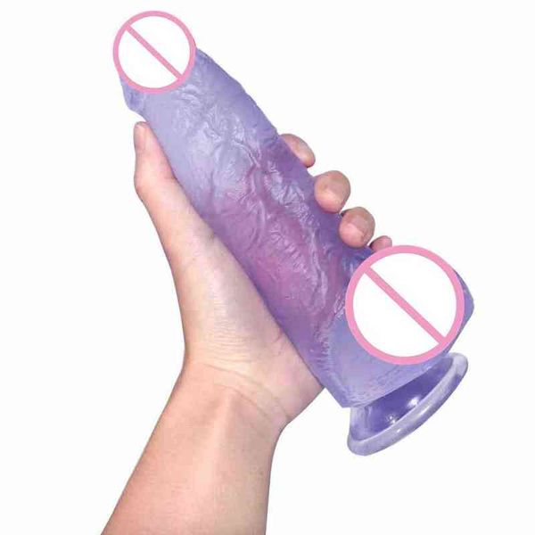 NXY-Dildos Kristalltransparenter Penis Weibliche Masturbationsgeräte Sexprodukte Lesbenspielzeug 0316