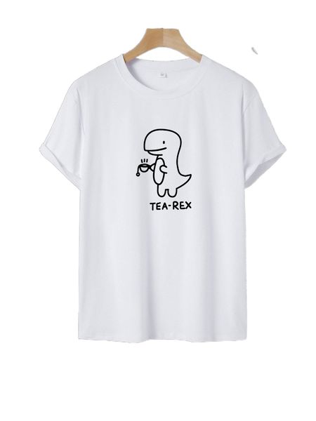 

men cartoon & letter graphic tee h93t#, White;black