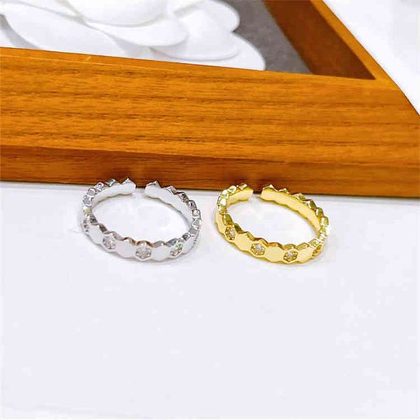 

rings korean jewelry honeycomb ring female minority highlevel simple light luxury hand, Silver