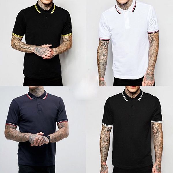 

mens tshirts polo slim fit fashion polos simple style short sleeved luxury t shirt boys high street tee, White;black