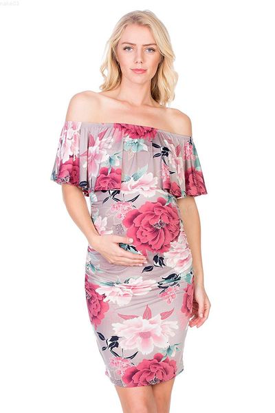 

sleep lounge & womens soft dress popular rose print pregn j220823, White