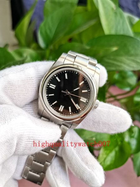 

u factory black dial 114300 watches sapphire 36mm wristwatches stainless steel bracelet eta 2813 movement automatic mens watch wristwatches, Slivery;brown