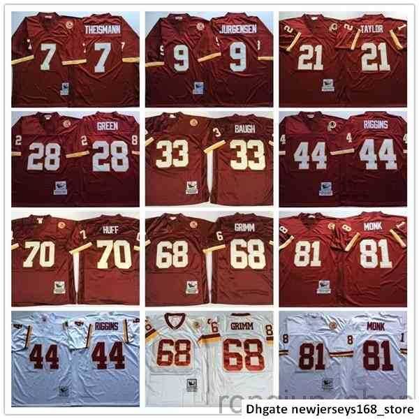 

ncaa vintage 1986 burgundy 50th retro football #70 sam huff 17 doug williams 71 charles mann 21 sean taylor 33 sammy baughs jerseys, Black;red
