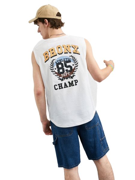 

men letter graphic tank l15f#, White;black