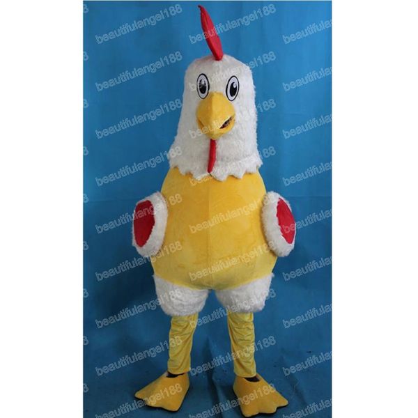 Costume della mascotte del gallo di Halloween Personaggio dei cartoni animati di peluche animale di alta qualità Personaggio a tema per adulti Costume da carnevale di Natale per adulti