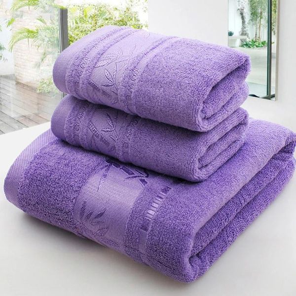 Asciugamano 3 pezzi Set Viso Bagno Fibra di bambù Stampa di alta qualità Forte assorbimento d'acqua per il bagno di casa vicino alla pelle