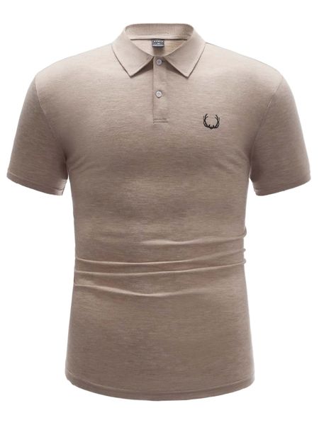 

men antler print polo shirt h2ye#, White;black