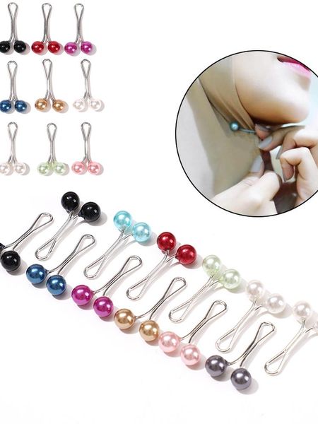 Spille Spille Perle all'ingrosso Donne musulmane Scialle Sciarpa Sciarpe da donna Hijab Clip Spilla di perle PinPins